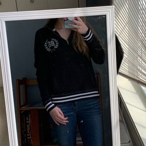 VS Pink Black Quarter Zip Sweatshirt